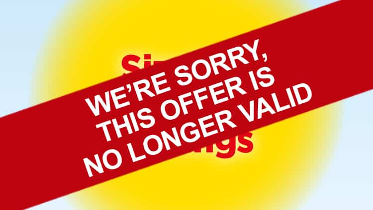 We're sorry - this offer is no longer valid